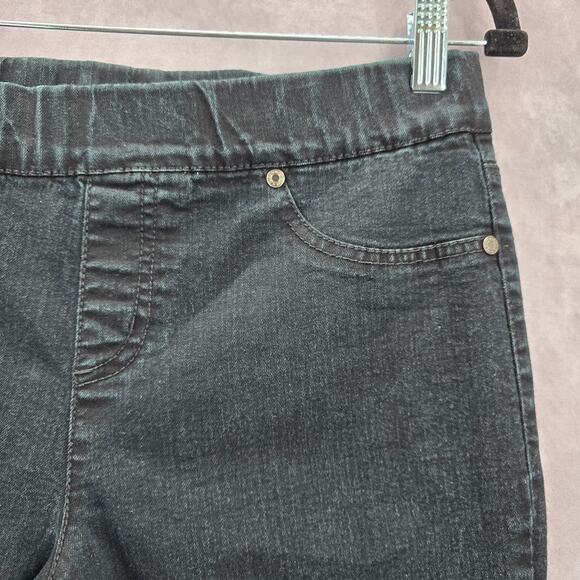 Faded Glory Black Skinny Pullon Jeggings Straight Cotton Stretch M Medium 10 - Picture 8 of 8